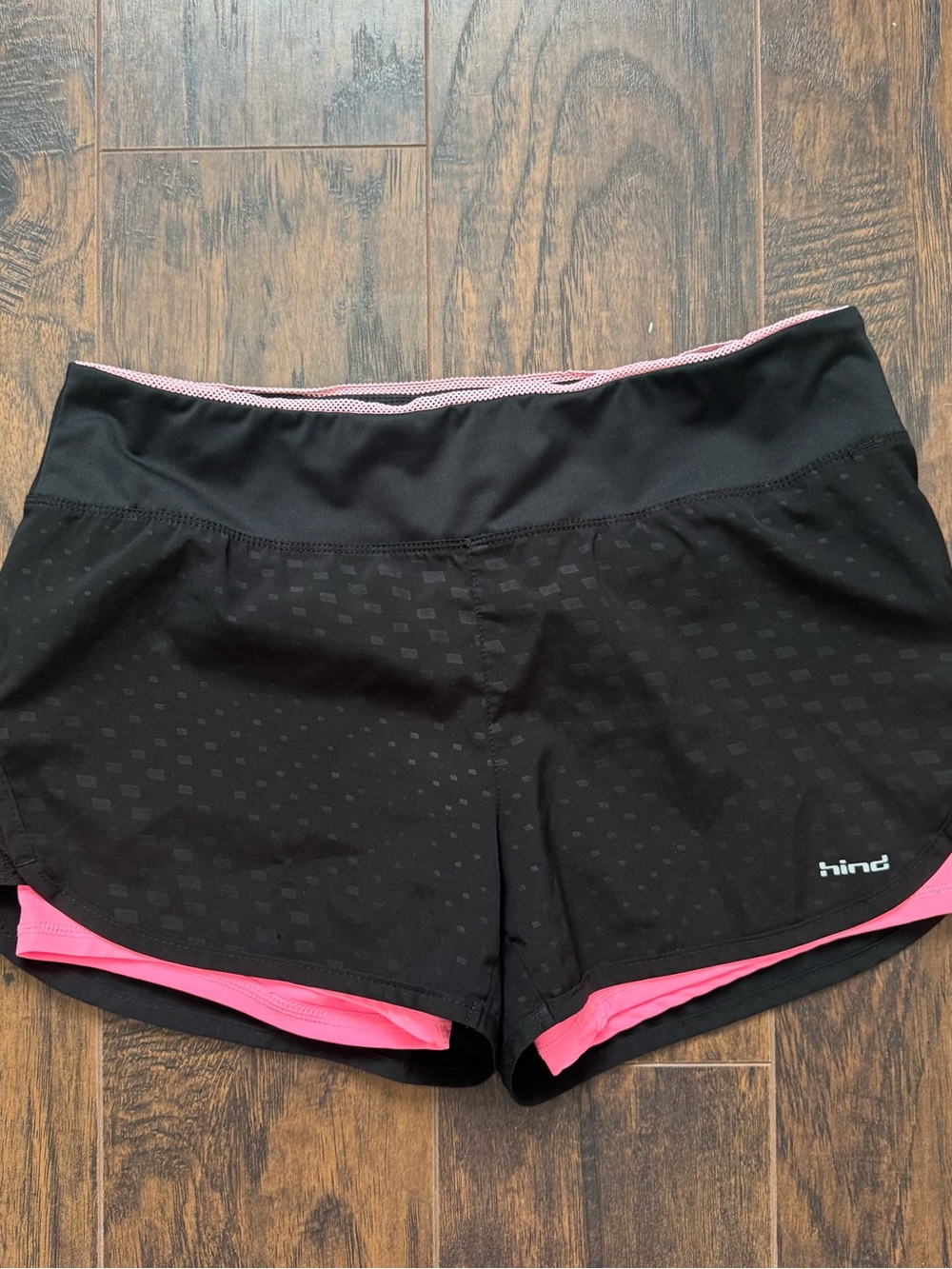 Hind Size Medium Black and Hot Pink Lined Athletic Shorts